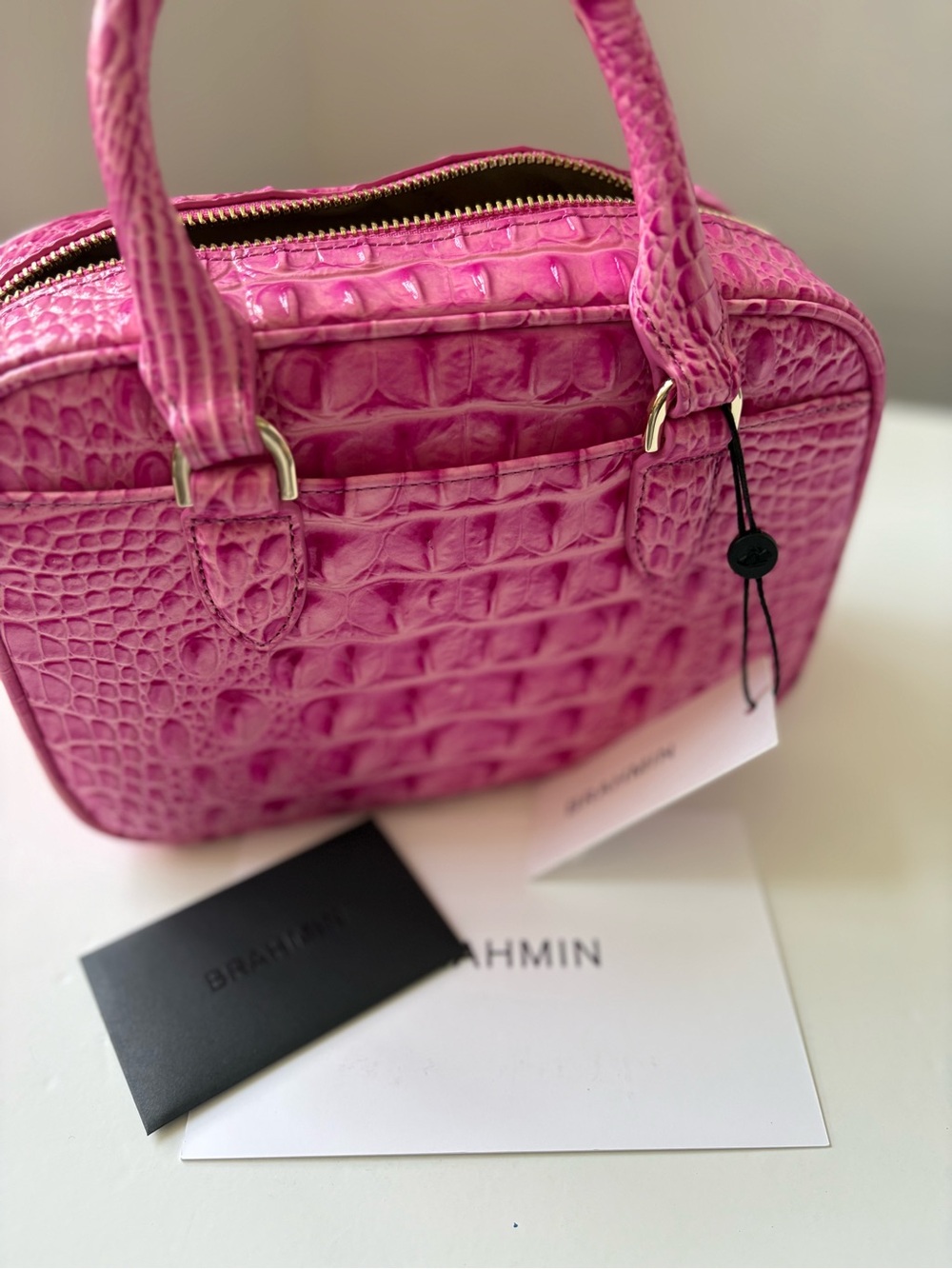 BRAHMIN Candy Pink Melbourne Collection Mara Mini Satchel Bag - - Picture 15 of 15